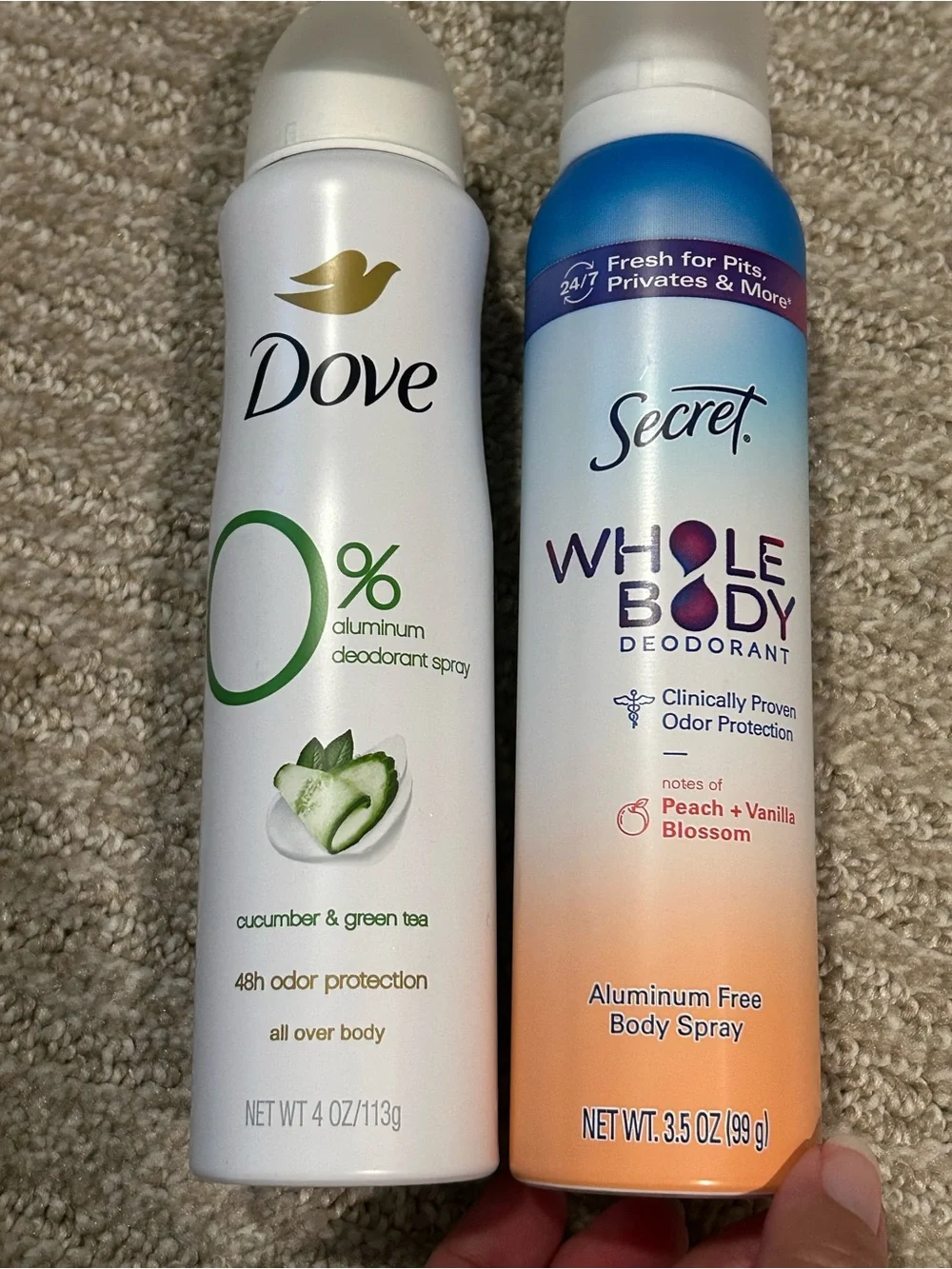 Lot of 4 aluminum free deodorant sprays